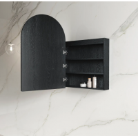 Archie Arch Led Mirror Black Oak Shaving Cabinet